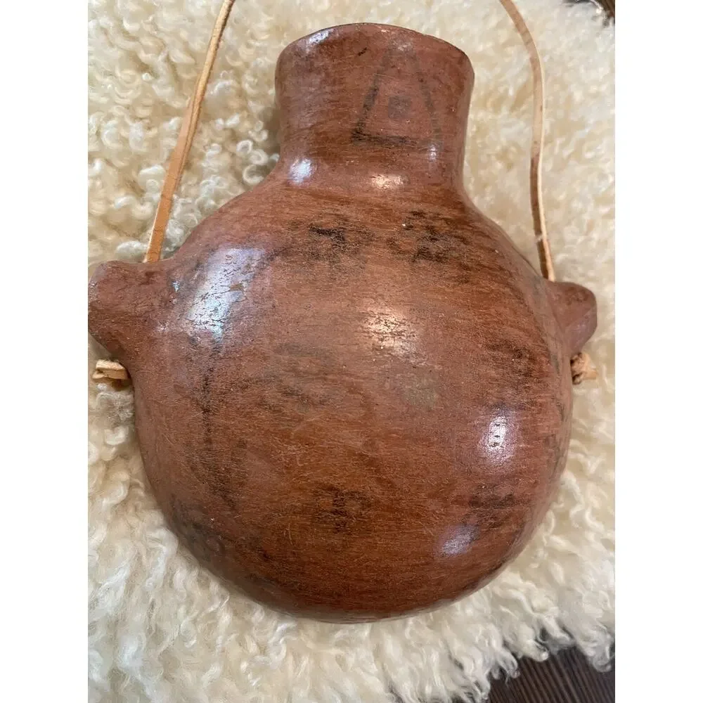 Antique MARICOPA Pottery CANTEEN Tohono O’odham NATIVE AMERICAN. Lena Albert?
